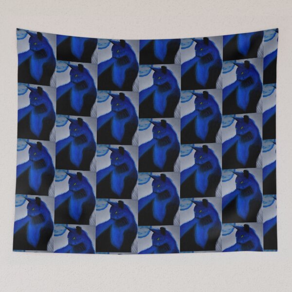 Item preview, (Descriptive): Blue velvet cat under the moon. designed and sold by Qerapainting.