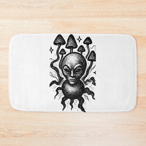 Item preview, Deep Black Ink Alien - Dark Linocut Style designed and sold by Ideniquo.