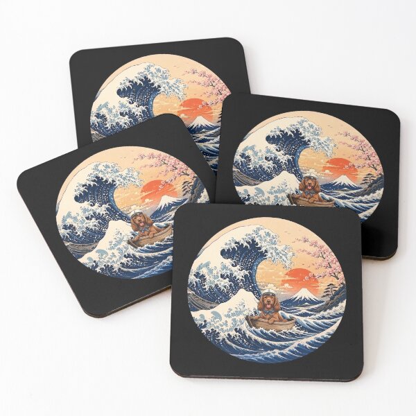 Item preview, Funny Field Spaniel Captain Japanese Kanagawa Wave Japan Boat Mom Dad Kids designed and sold by FurryHavenPH.