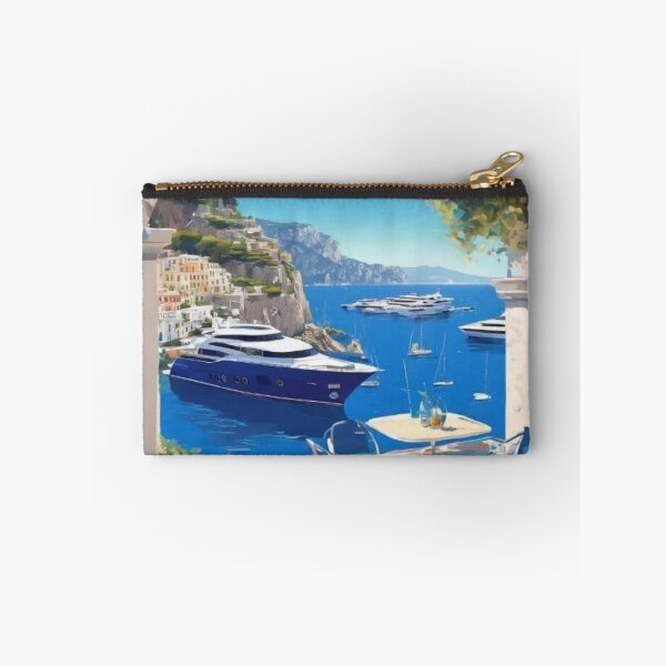Aperçu de l'œuvre Vue en yacht de luxe sur la côte amalfitaine, peinture de la Riviera italienne créée et vendue par UmSkelig834.