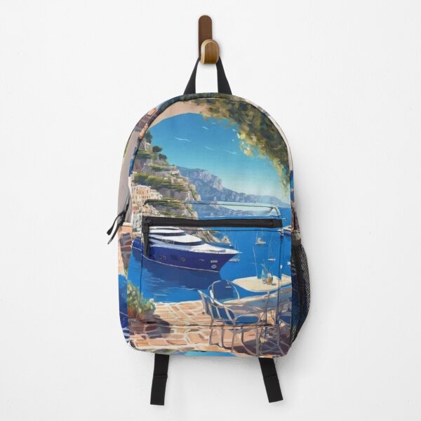 Item preview, Amalfi Coast Luxury Yacht View Italian Riviera Painting designed and sold by UmSkelig834.