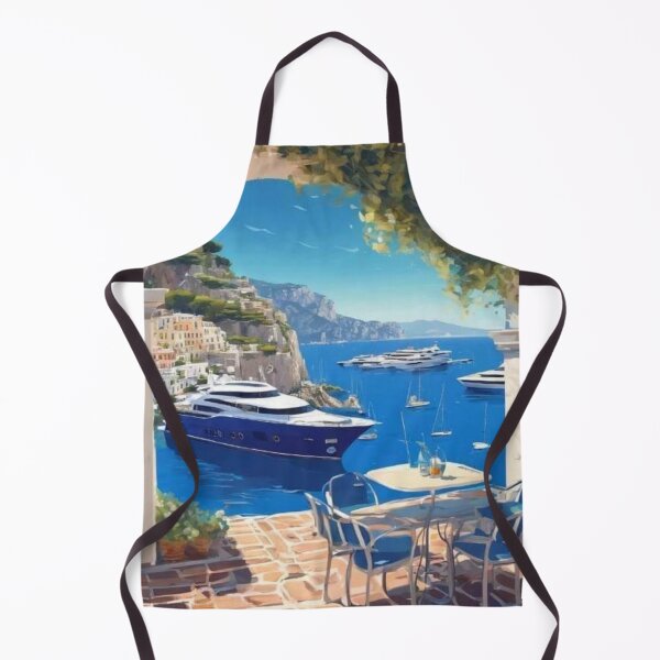Item preview, Amalfi Coast Luxury Yacht View Italian Riviera Painting designed and sold by UmSkelig834.