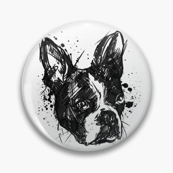 Item preview, Boston Terrier Ink Portrait Illustration designed and sold by Inkversed.