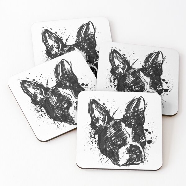 Item preview, Boston Terrier Ink Portrait Illustration designed and sold by Inkversed.