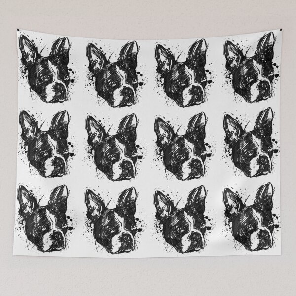 Item preview, Boston Terrier Ink Portrait Illustration designed and sold by Inkversed.