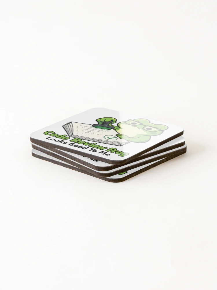 Thumbnail 4 of 5, Coasters (Set of 4), Code Review Frog designed and sold by SimplePoDesign.