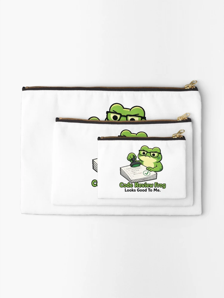 Thumbnail 2 of 4, Zipper Pouch, Code Review Frog designed and sold by SimplePoDesign.