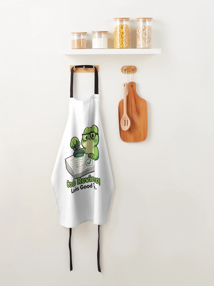 Thumbnail 4 of 6, Apron, Code Review Frog designed and sold by SimplePoDesign.