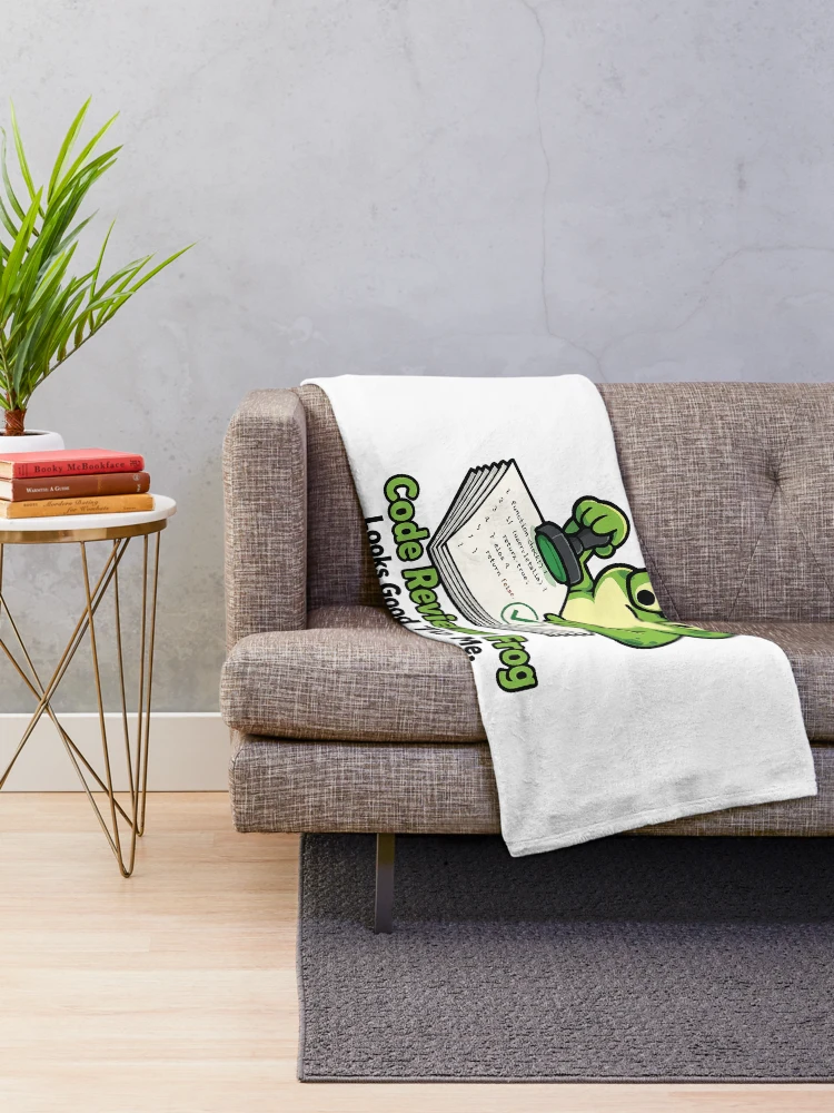 Thumbnail 2 of 6, Throw Blanket, Code Review Frog designed and sold by SimplePoDesign.