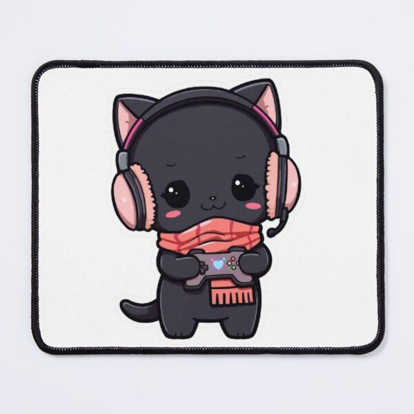 Item preview, Cozy Winter Gamer Cat Kawaii Sticker designed and sold by Stylestickers55.