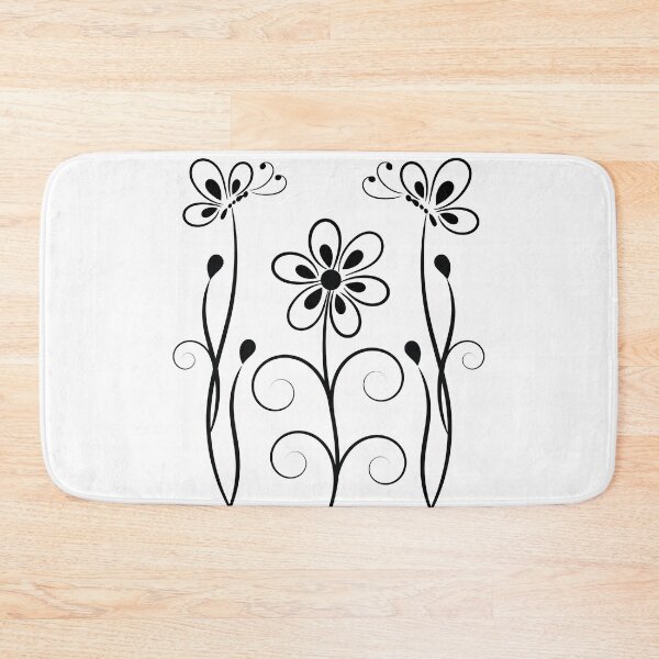 Aperçu de l'œuvre Butterflies and Flowers Black créée et vendue par Elleny - Design.