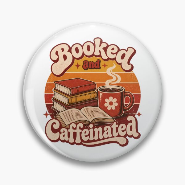 Item preview,  "Booked and Caffeinated" Retro designed and sold by MusesWhispers.