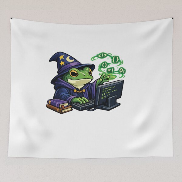 Item preview, Wizard Programmer Frog designed and sold by SimplePoDesign.