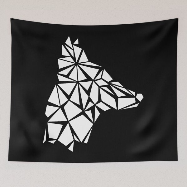 Item preview, White Geometric Dog designed and sold by Espyr.Art.
