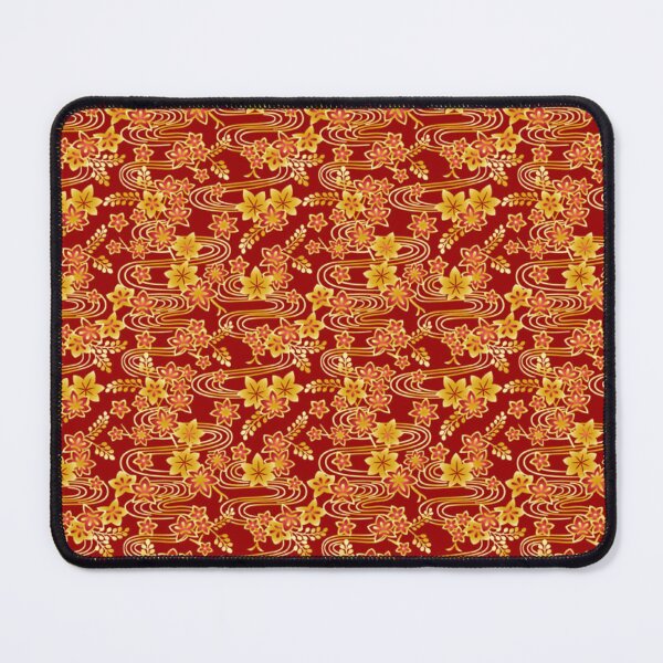 Item preview, Japanese Autumn Maple Leaves and River Pattern - Red and Gold Wagara designed and sold by vekotpu.
