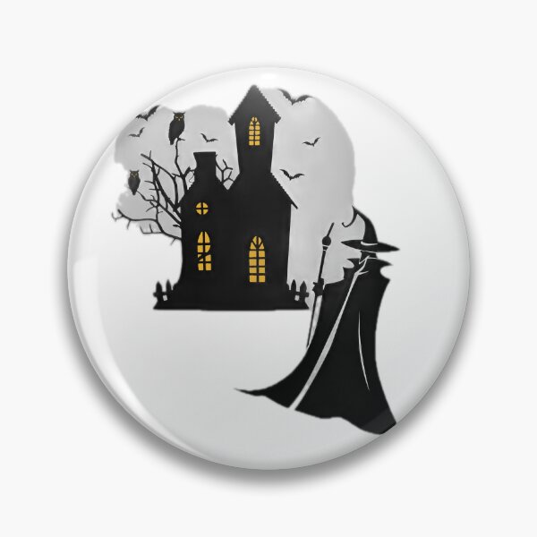 Item preview, Spooky Haunted House and Figure Silhouette designed and sold by DailyDoodlesBySumbul.