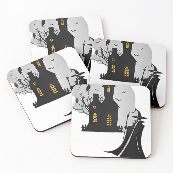 Item preview, Spooky Haunted House and Figure Silhouette designed and sold by DailyDoodlesBySumbul.