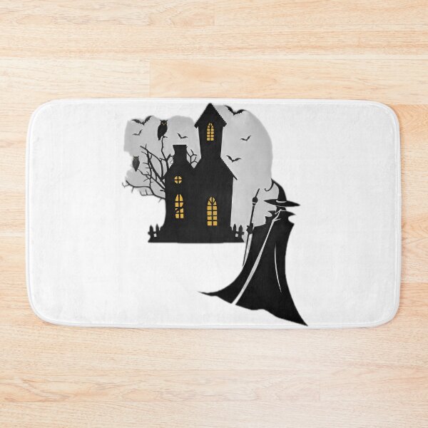 Aperçu de l'œuvre Spooky Haunted House and Figure Silhouette créée et vendue par DailyDoodlesBySumbul.
