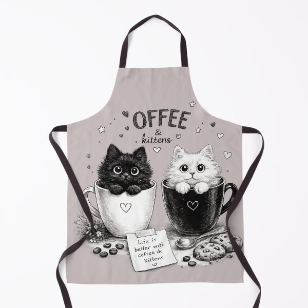 Item preview, Coffee & Kittens | Cute Black and White Cat Lovers Design designed and sold by aminomen.