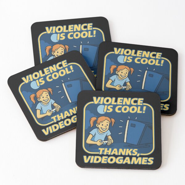 Item preview, Violence Is Cool Thanks Videogames Retro Gaming Satire designed and sold by Ali-printshop.