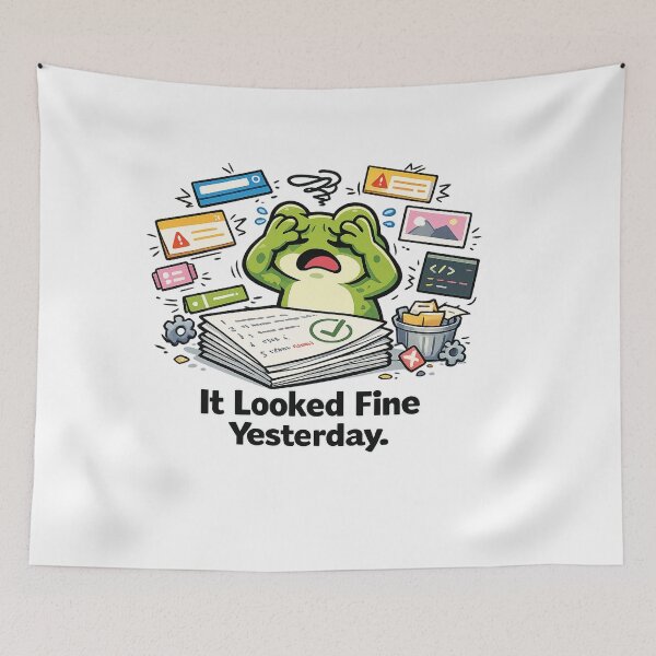 Item preview, It Looked Fine Yesterday Frog designed and sold by SimplePoDesign.