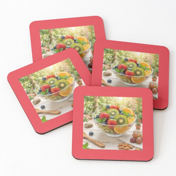 Item preview, ​Fresh and Colorful Fruit Salad in a Glass Bowl. designed and sold by JoyNest = "The nest of joy".