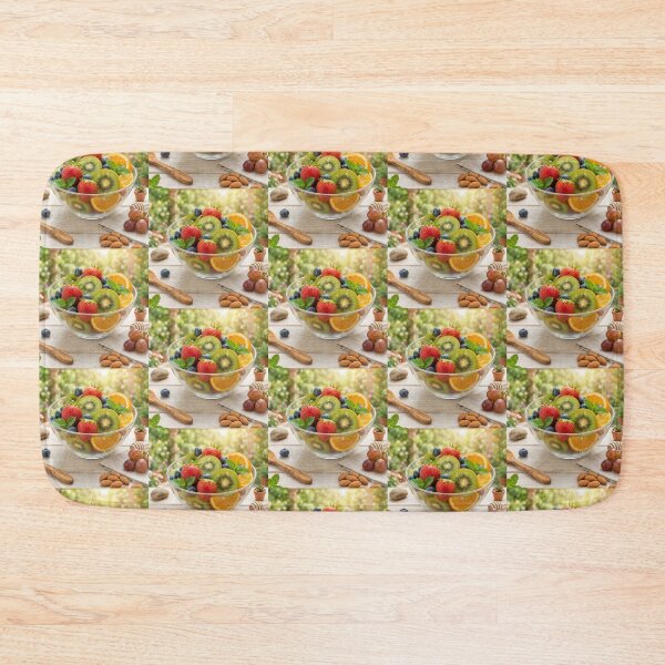 Item preview, ​Fresh and Colorful Fruit Salad in a Glass Bowl. designed and sold by JoyNest = "The nest of joy".