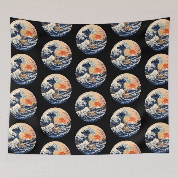 Item preview, Funny French Bulldog Captain Japanese Kanagawa Wave Japan Boat Mom Dad Kids designed and sold by FurryHavenPH.