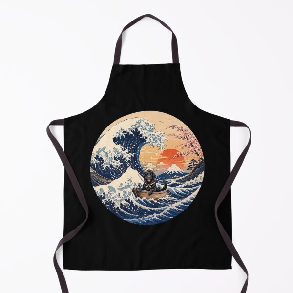 Item preview, Funny Flat Coated Retriever Captain Japanese Kanagawa Wave Japan Boat Mom Dad Kids designed and sold by FurryHavenPH.