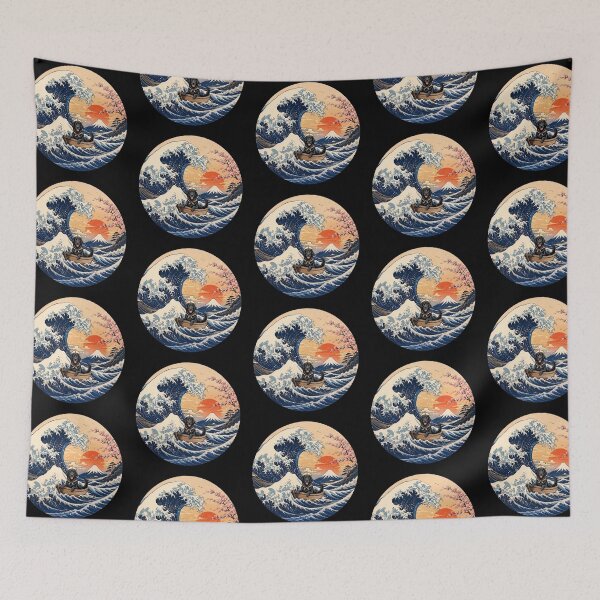 Item preview, Funny Flat Coated Retriever Captain Japanese Kanagawa Wave Japan Boat Mom Dad Kids designed and sold by FurryHavenPH.