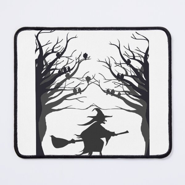 Item preview, Witch Flying Through Spooky Trees Silhouette designed and sold by DailyDoodlesBySumbul.