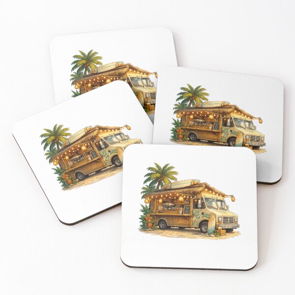 Item preview, Island Coffee Panel Truck – Tropical Beach Café designed and sold by celestialseastc.
