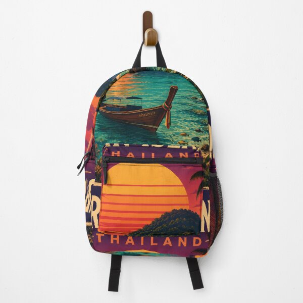 Item preview, Surin Islands Thailand Retro Sunset Travel Poster – Andaman Sea Coastal Artwork designed and sold by Spirit of Siam.