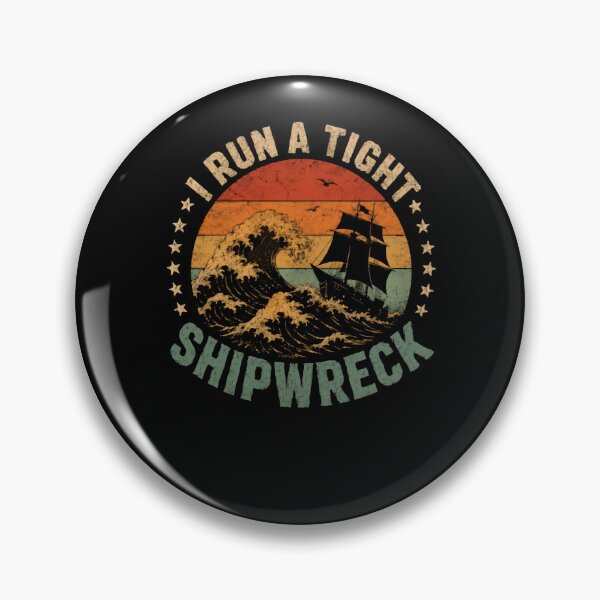 Item preview, I Run A Tight Ship Wreck – Retro Sunset Sailing Scene designed and sold by HumansStuck12.