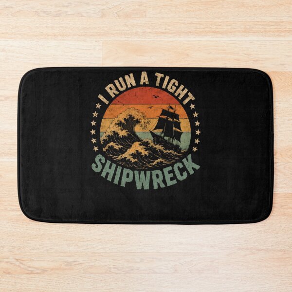 Item preview, I Run A Tight Ship Wreck – Retro Sunset Sailing Scene designed and sold by HumansStuck12.