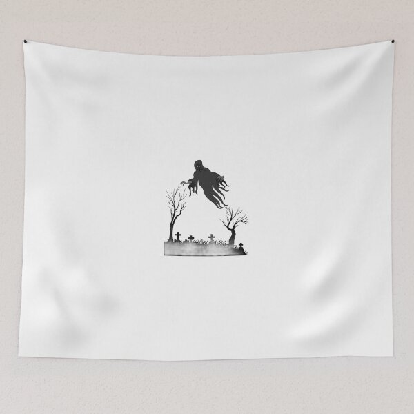Item preview, Eerie Ghost Rising Over Graveyard Silhouette designed and sold by DailyDoodlesBySumbul.