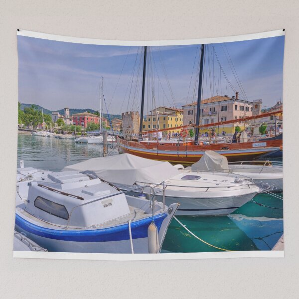 Item preview, Bardolino Marina with Small Boats and a Tall Ship designed and sold by Violaman.