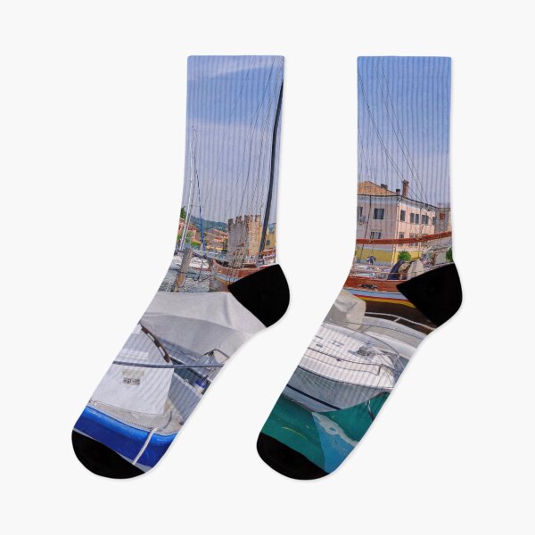 Item preview, Bardolino Marina with Small Boats and a Tall Ship designed and sold by Violaman.