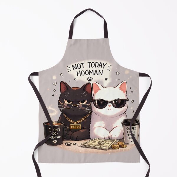 Item preview, Not Today Hooman | Funny Cool Black & White Cats Coffee Design designed and sold by aminomen.