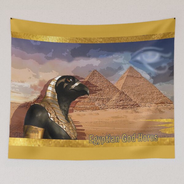 Item preview, Horus Egyptian Falcon God Watching Over Pyramids (by ACCI)  designed and sold by VanyssaGraphics.