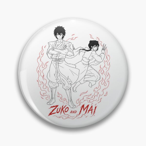 Item preview, Zuko and Mai Outline Art Design | Avatar Inspired Character Duo Illustration designed and sold by CutPawStudio.