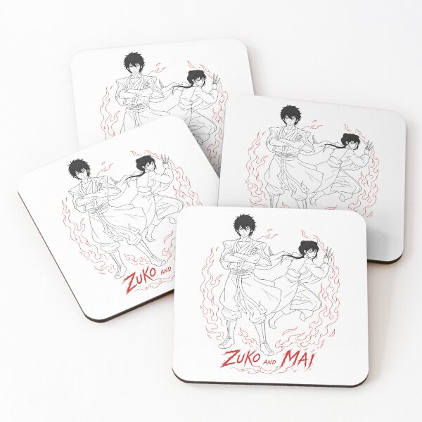 Item preview, Zuko and Mai Outline Art Design | Avatar Inspired Character Duo Illustration designed and sold by CutPawStudio.