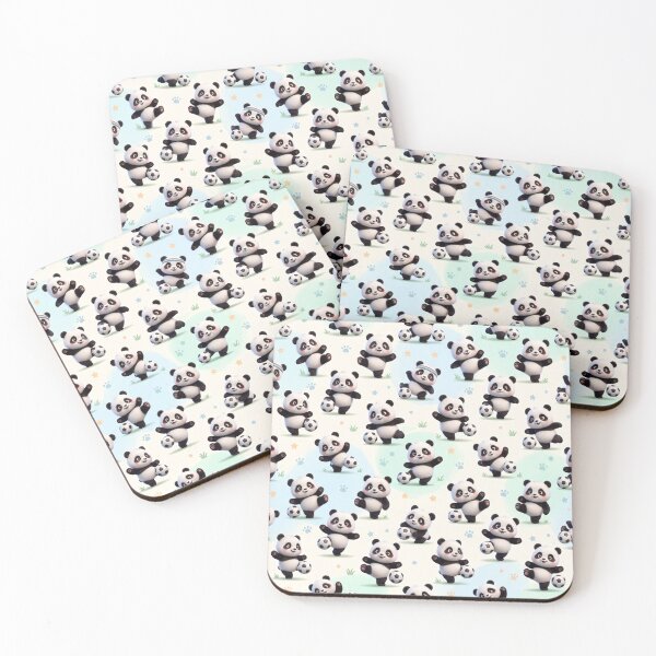 Item preview, Cute 3D Panda Soccer Kick Seamless Pattern designed and sold by krazzyremo.