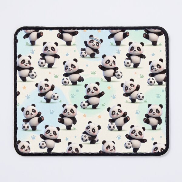 Item preview, Cute 3D Panda Soccer Kick Seamless Pattern designed and sold by krazzyremo.