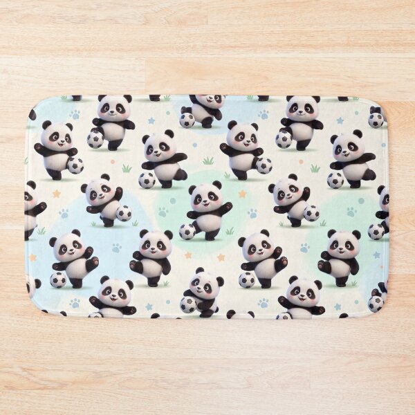 Item preview, Cute 3D Panda Soccer Kick Seamless Pattern designed and sold by krazzyremo.