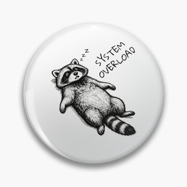 Item preview, Funny Raccoon | System Overload | Burnout Meme designed and sold by moodiecatshop.