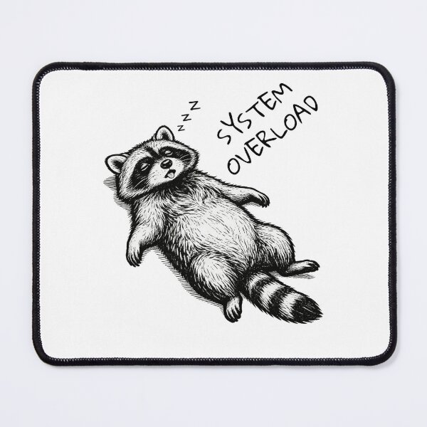 Item preview, Funny Raccoon | System Overload | Burnout Meme designed and sold by moodiecatshop.