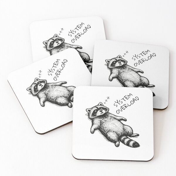 Item preview, Funny Raccoon | System Overload | Burnout Meme designed and sold by moodiecatshop.