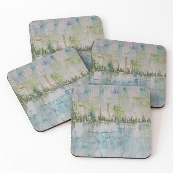 Item preview, Soft abstract pastel watercolour of a waterside scene by Kzacreative designed and sold by Kzacreative.