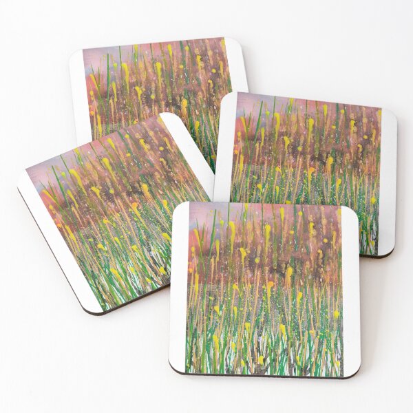 Item preview, Abstract flowers in a sunset field by Kzacreative designed and sold by Kzacreative.